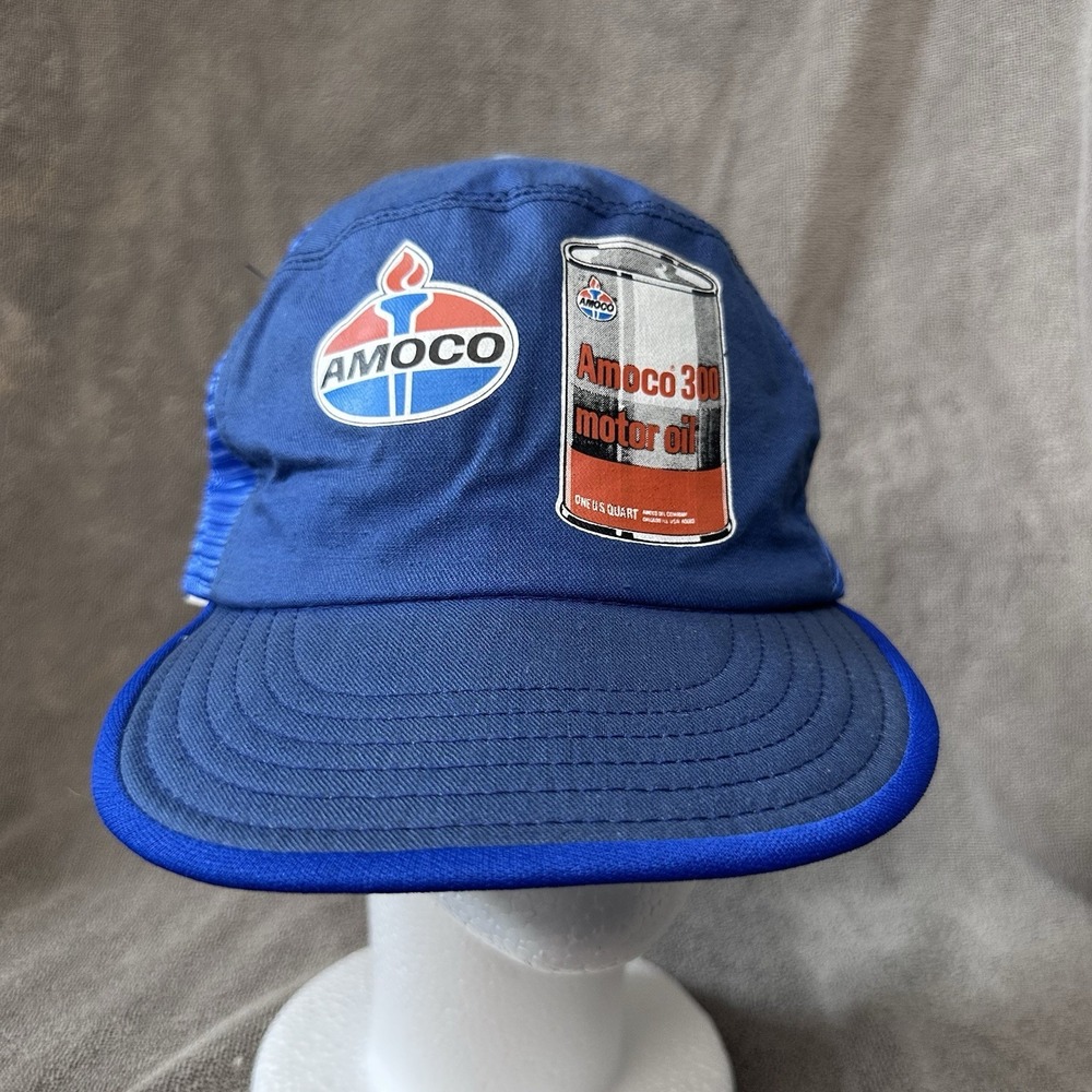 Vintage Amoco Motor Oil Advertisement Trucker Hat 70/80's